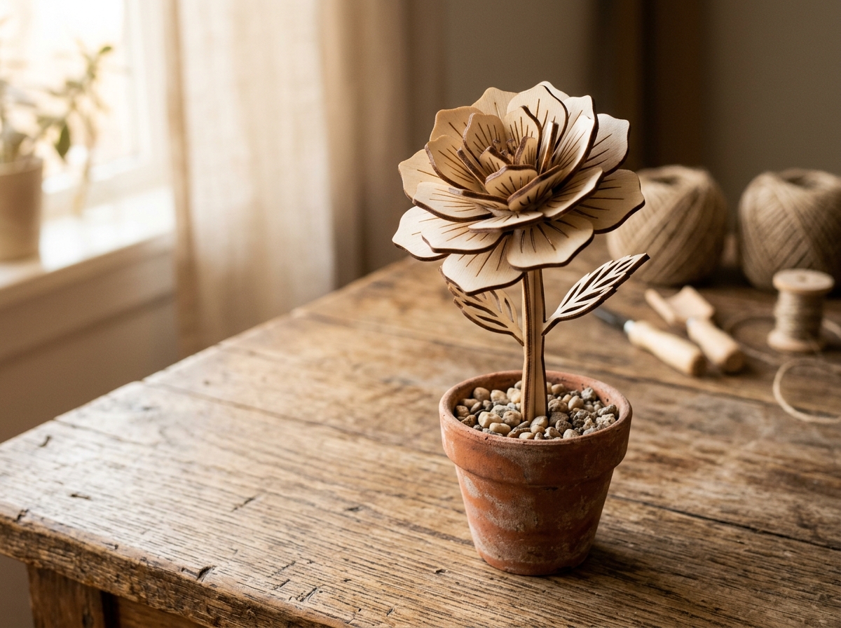 Kit de fleur en bois assemblée